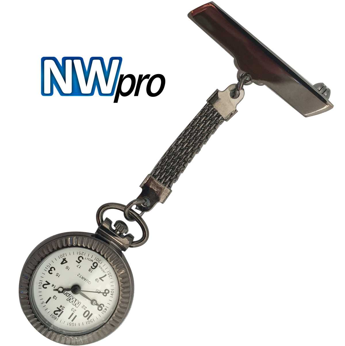Nurses Pinned Watch - NW•PRO Braided - Petite Gunmetal - Luminou